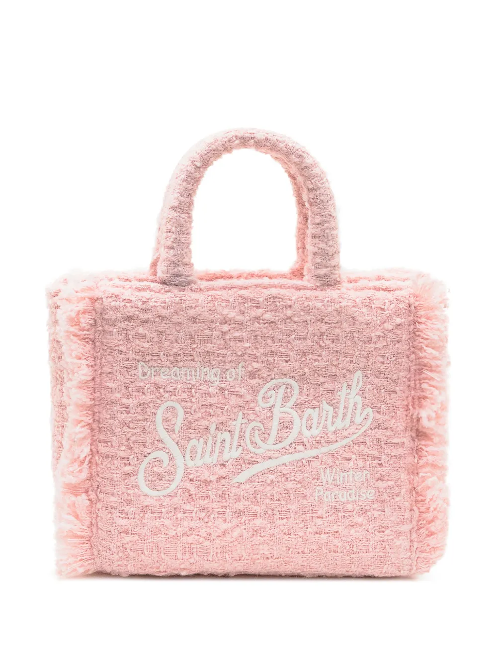 MC2 Saint Barth mini Vanity tweed-fringed tote bag | Pink | Image 1