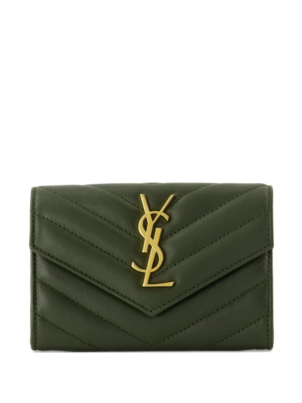 Saint Laurent small Cassandre Matelassé wallet | Green | Image 1