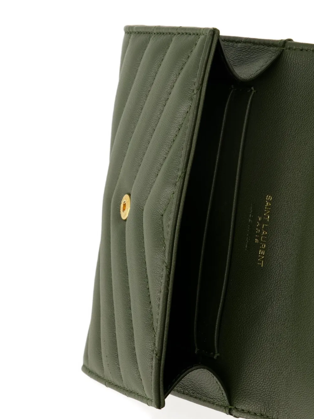 Saint Laurent Small Cassandre Envelope Wallet In Brown