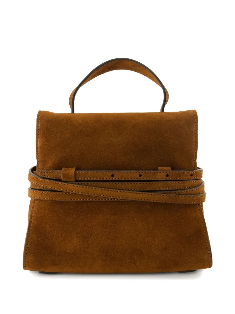 Moschino Tie Me suede shoulder bag - Bruin