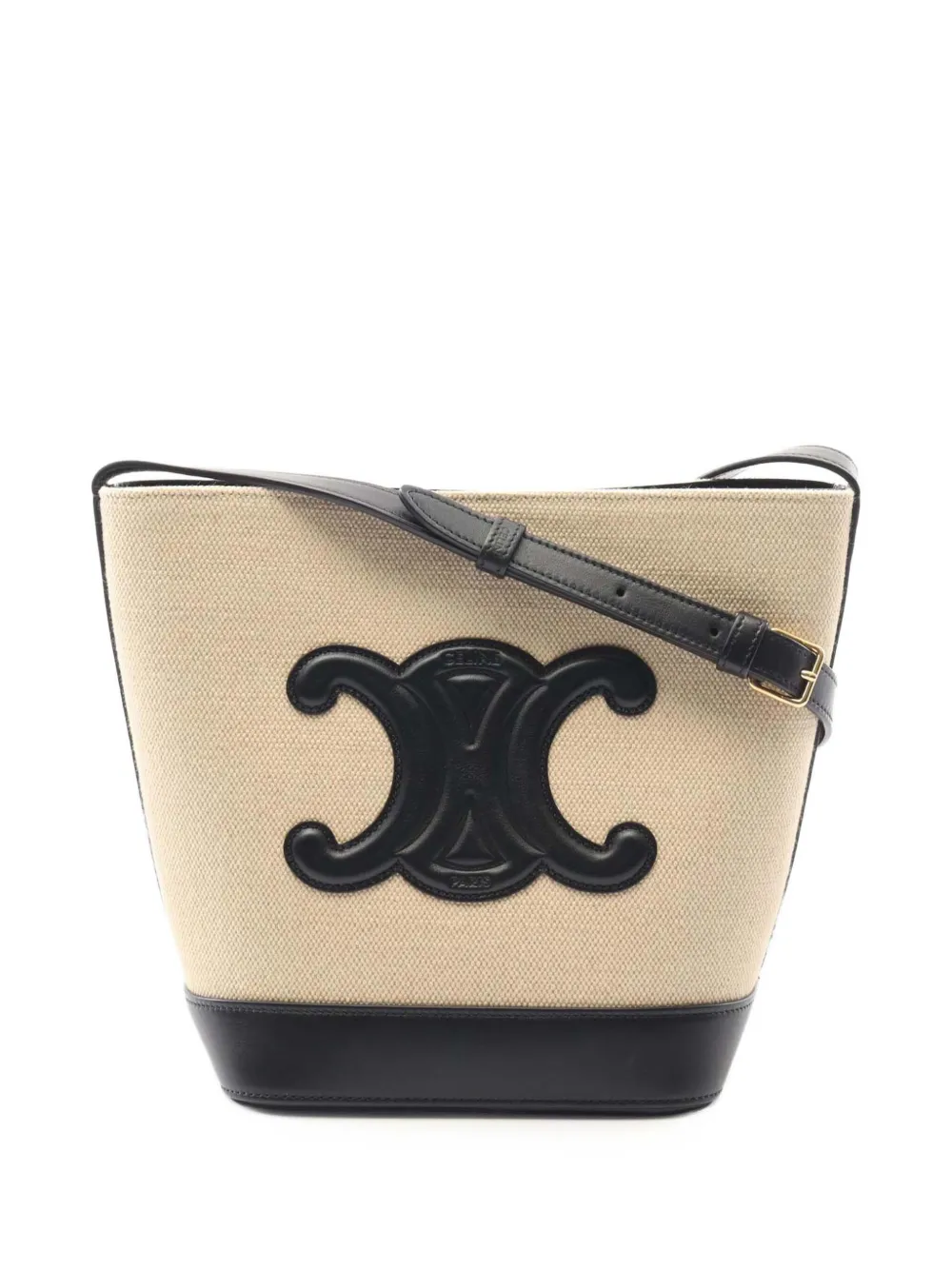 Celine Pre-Owned 2021-2025 スモール キャンバス キュイル トリオンフ バケットバッグ - ブラウン Celine Pre-Owned 2021-2025 スモール キャンバス キュイル トリオンフ バケットバッグ - ブラウン