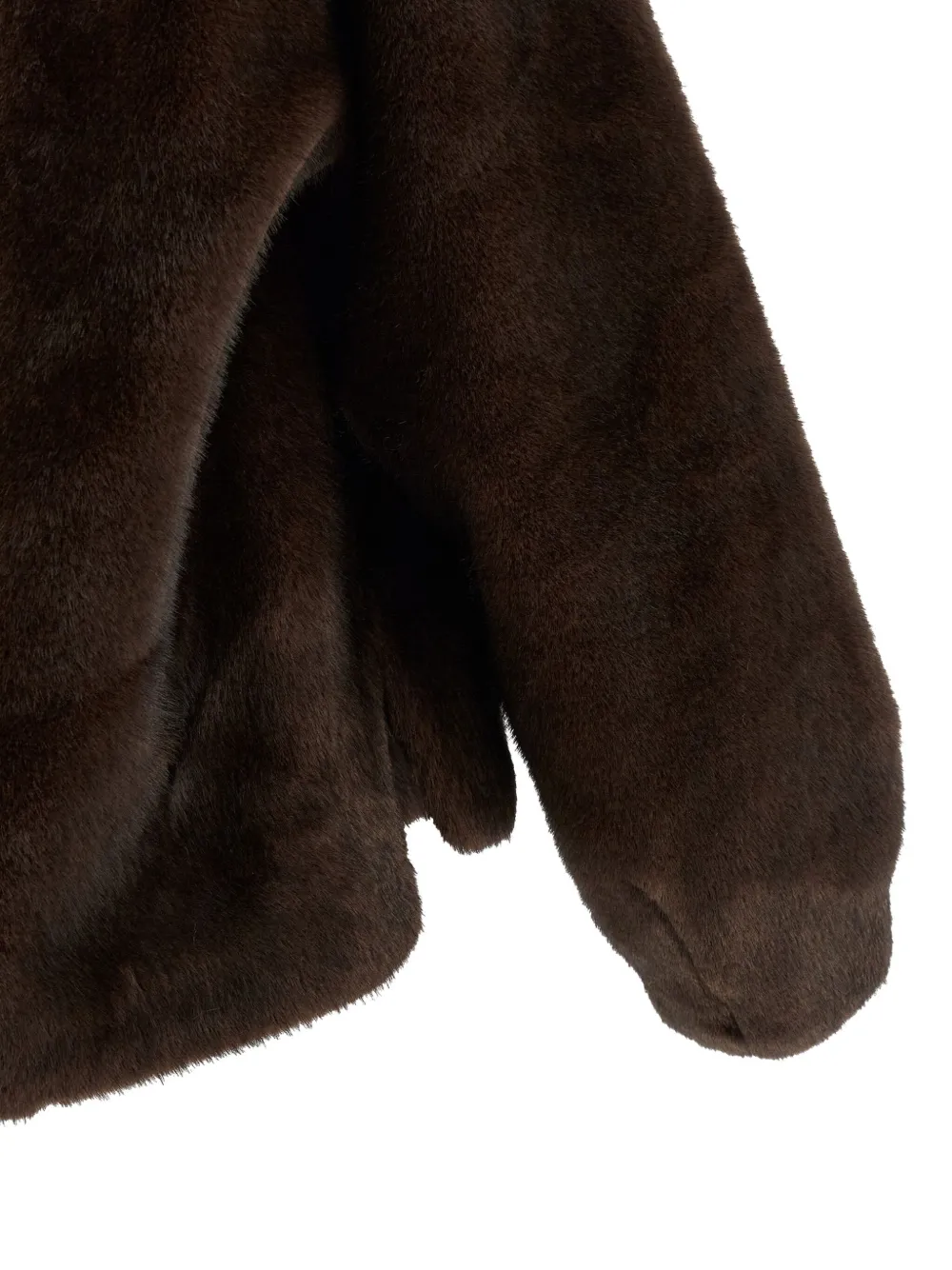 LOU ANDREA Jack van imitatiebont met shirtkraag Bruin