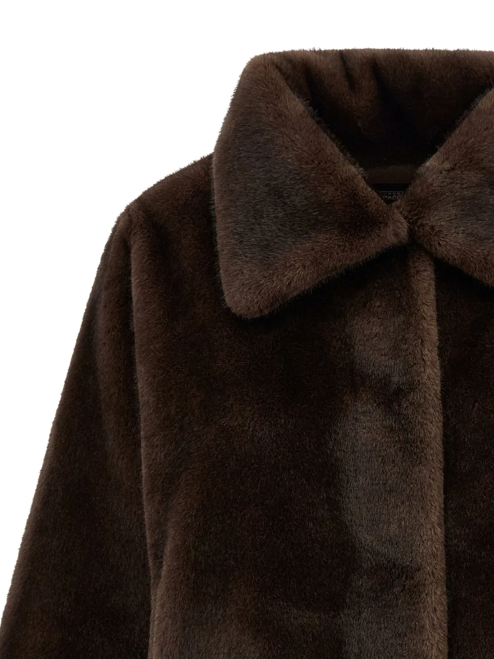 LOU ANDREA Jack van imitatiebont met shirtkraag Bruin