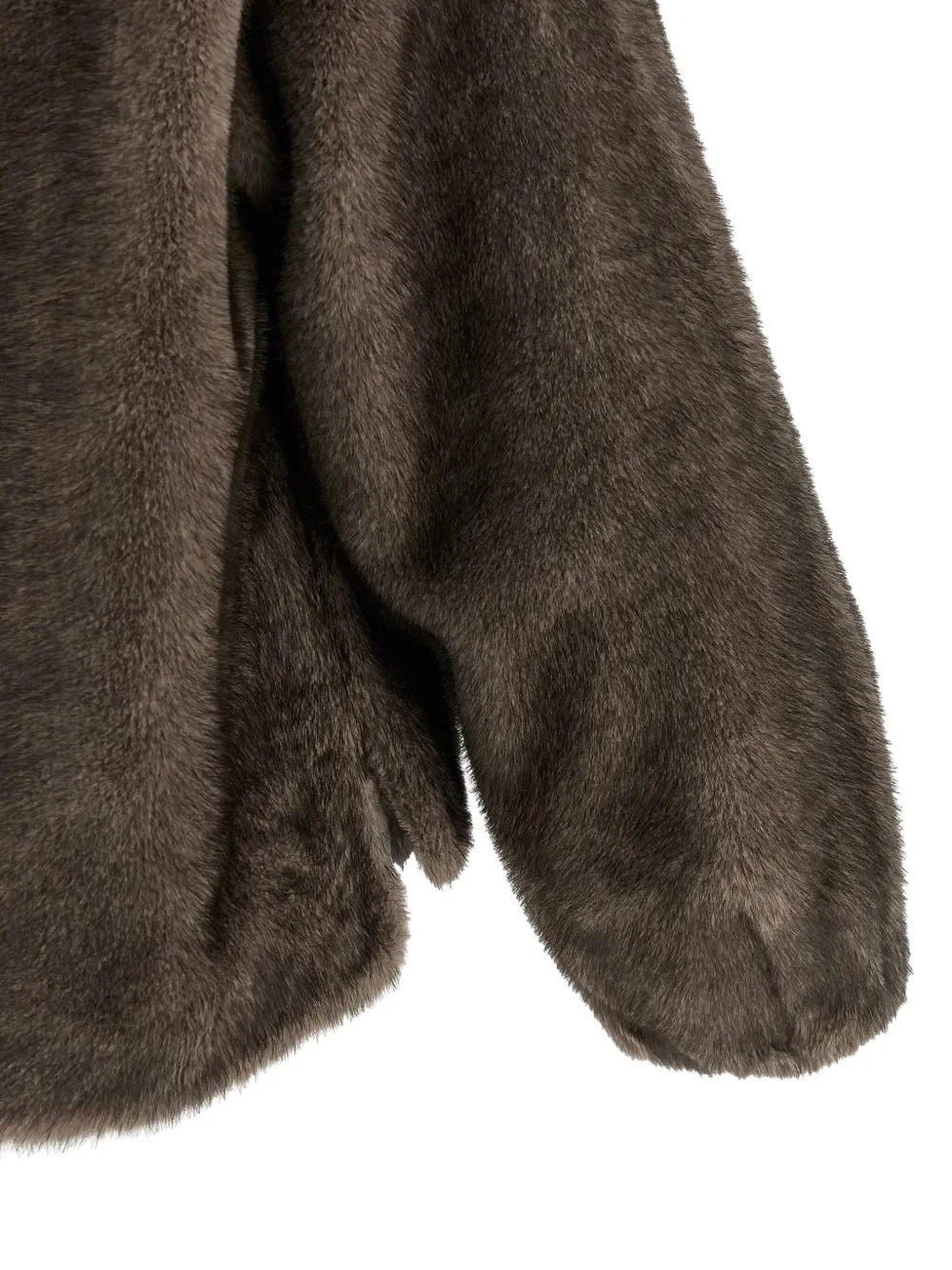 LOU ANDREA Jack van imitatiebont met asymmetrische afwerking Bruin