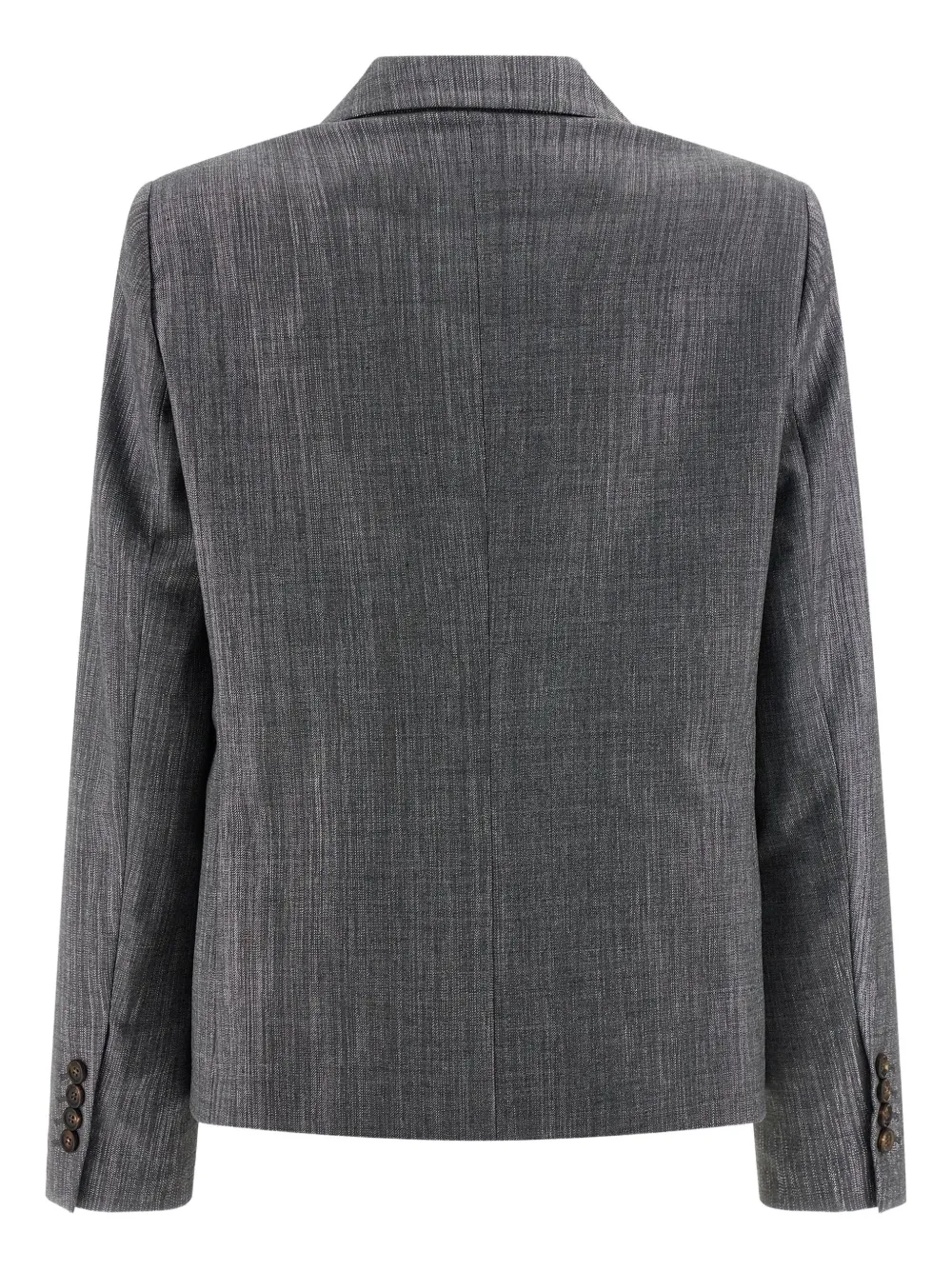 Brunello Cucinelli Double-breasted Twill Blazer In Gray