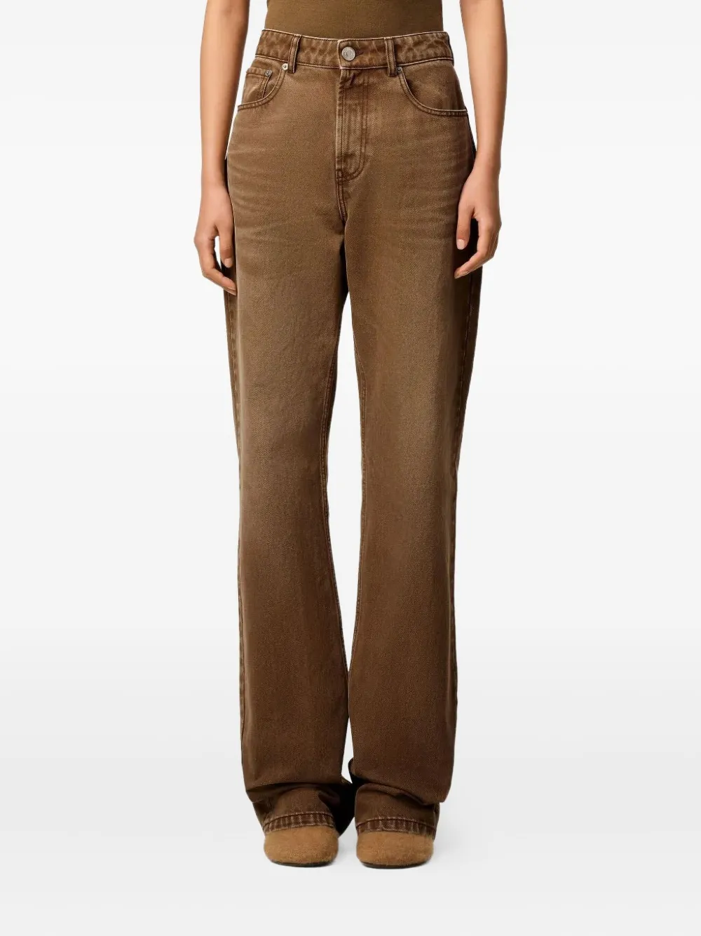 Ami Alexandre Mattiussi Pocket Denim Jeans In Brown