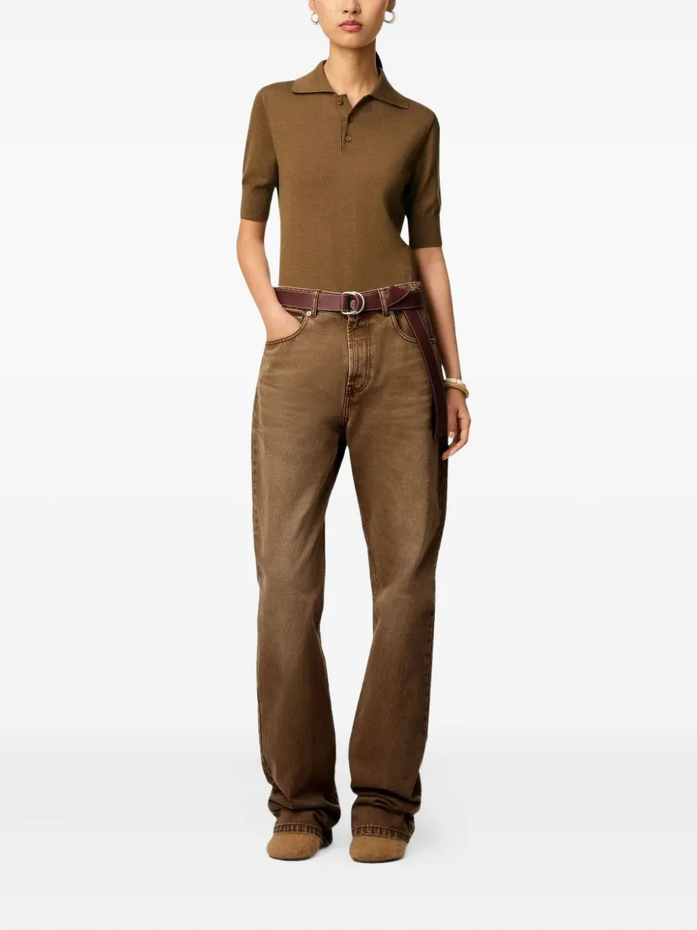 Ami Alexandre Mattiussi Pocket Denim Jeans In Brown