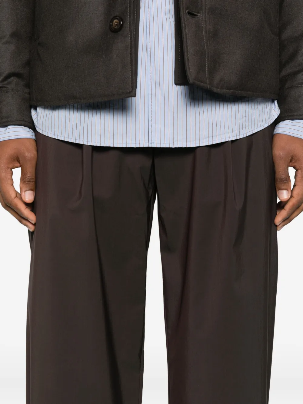 Norse Projects Pleated Zip-fastening Trousers In Brown