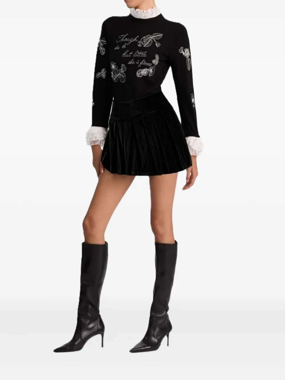 Alice + olivia Emilie pleated mini skirt - Zwart