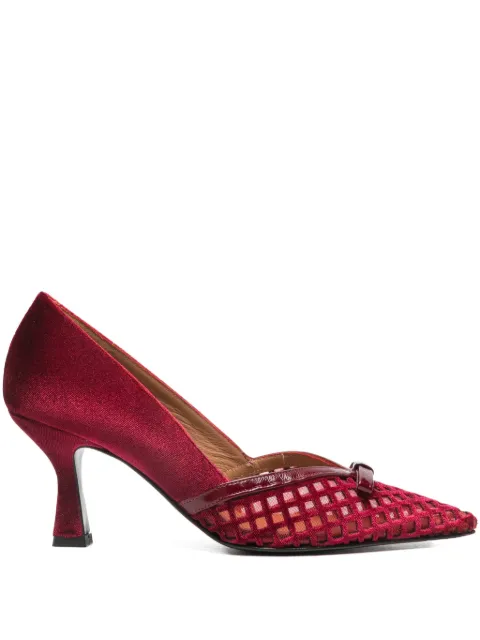 Isabel Ferranti 75mm bow-detail textured pumps
