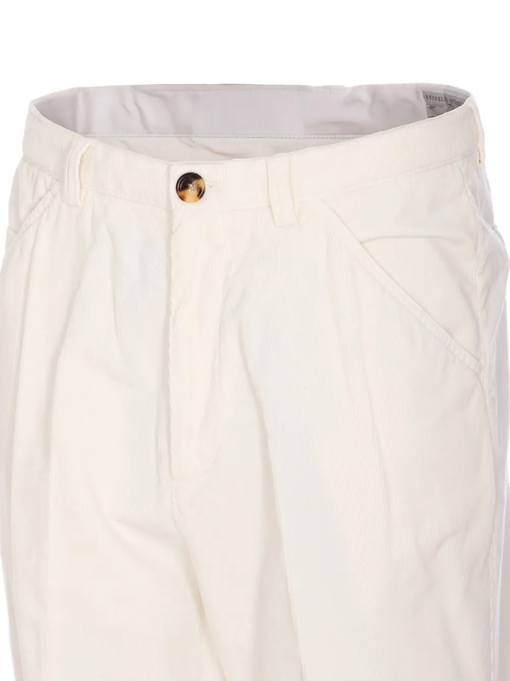 Brunello Cucinelli Broek met rits en knoop Beige