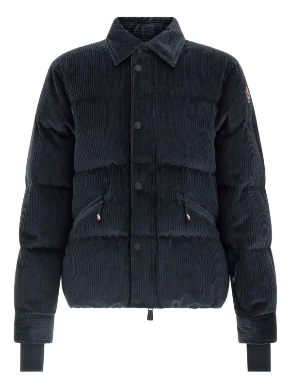 Moncler Grenoble Jaqueta De Ski Elgon Em Veludo Cotelê | Azul