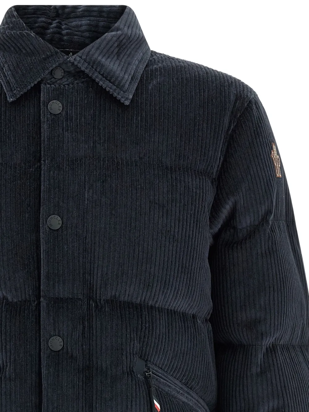 Moncler Elgon Corduroy Down Ski Jacket In Blue
