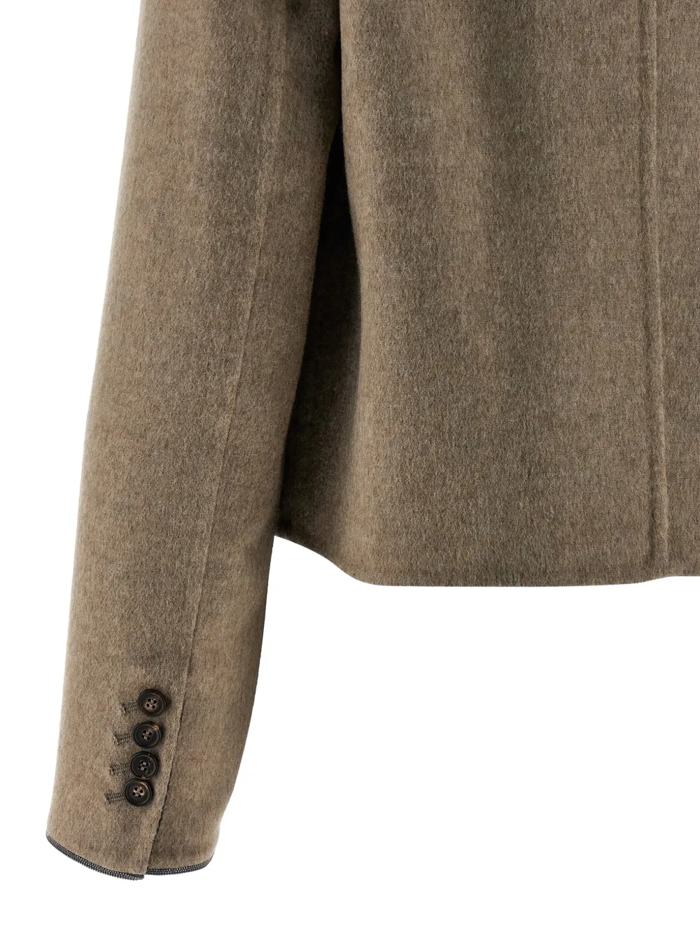 Brunello Cucinelli Single-breasted Wool Blazer In Brown