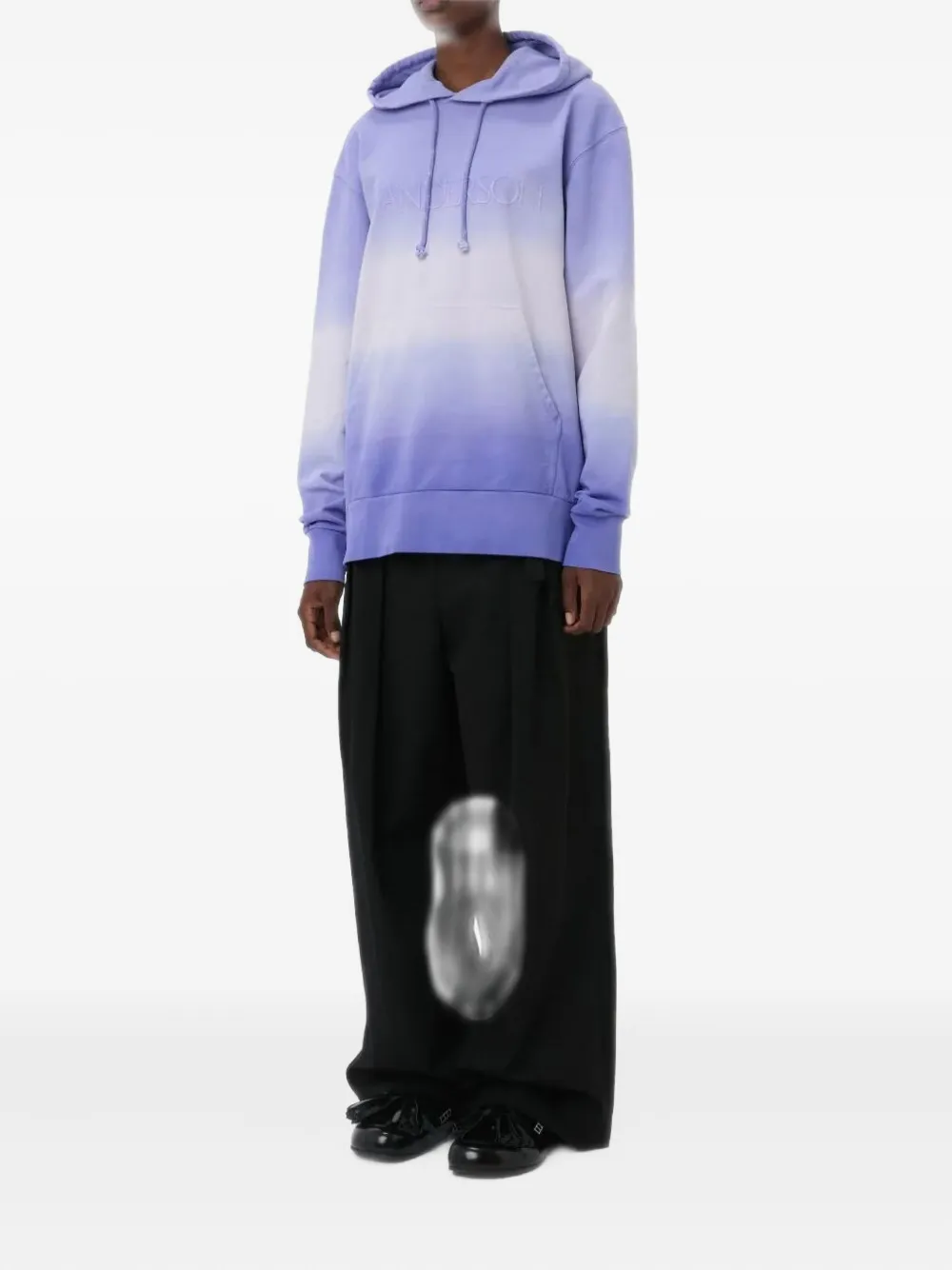 Jw Anderson Logo-embroidered Gradient Hoodie In Blue