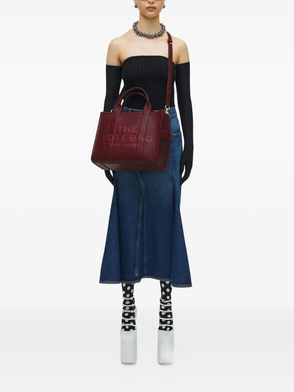 Marc Jacobs Medium Leather Tote Bag In Red