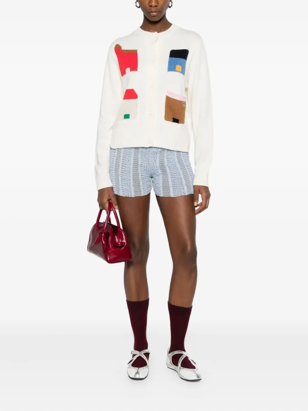 Stine Goya Cardigan con applicazioni - Bianco