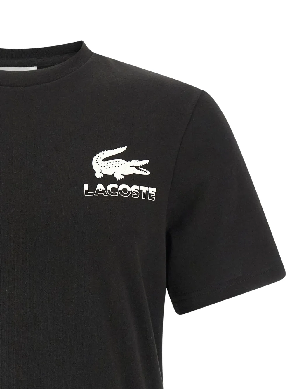 Lacoste Katoenen T-shirt met logoprint Zwart