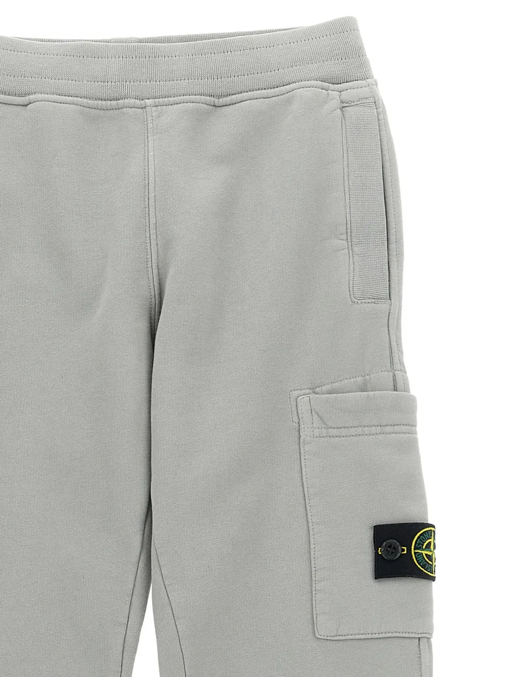 Stone Island Junior Trainingsbroek met opgestikte zak en logopatch Grijs
