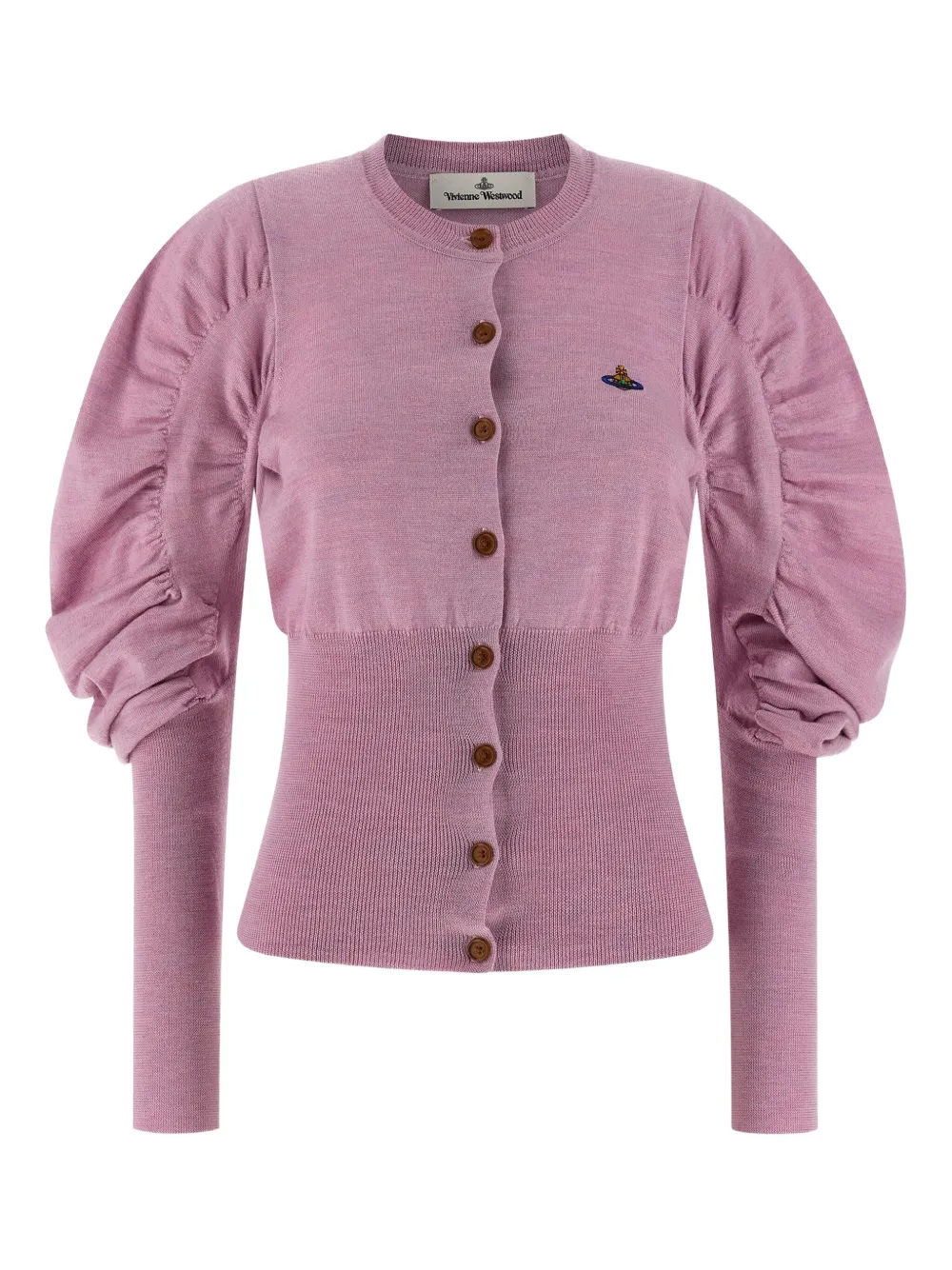 Vivienne Westwood Eli Logo-embroidered Draped Cardigan In Multi