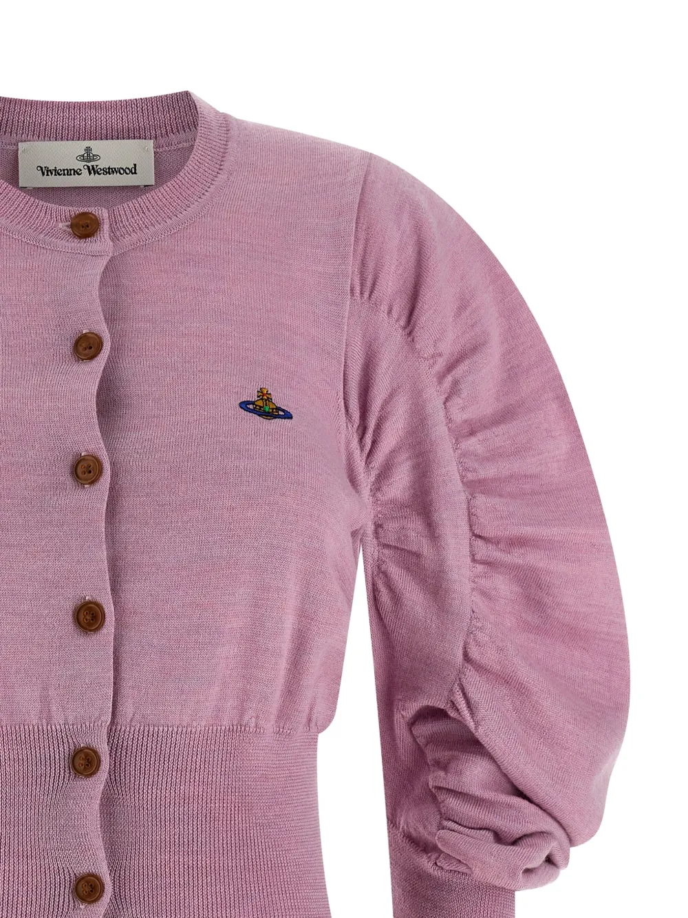 Vivienne Westwood Eli Logo-embroidered Draped Cardigan In Multi