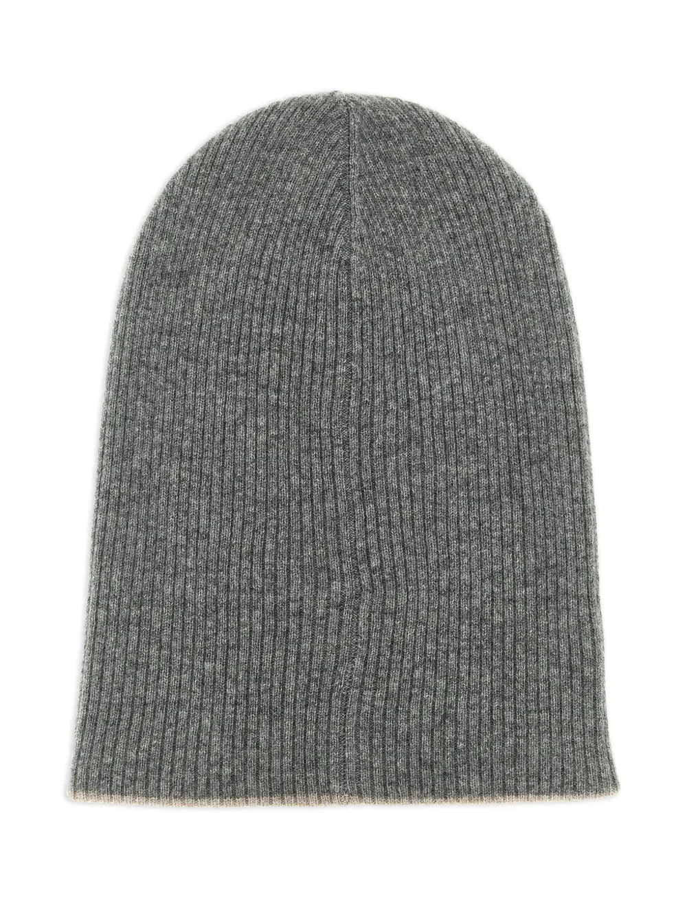 Brunello Cucinelli reversible ribbed cashmere beanie hat | Grey | Image 1