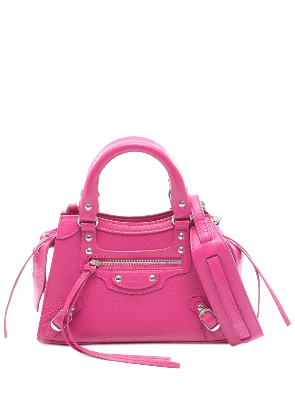 Pre-owned Balenciaga 2010-2025 Nano Grained Calfskin Neo Classic City Satchel In Pink