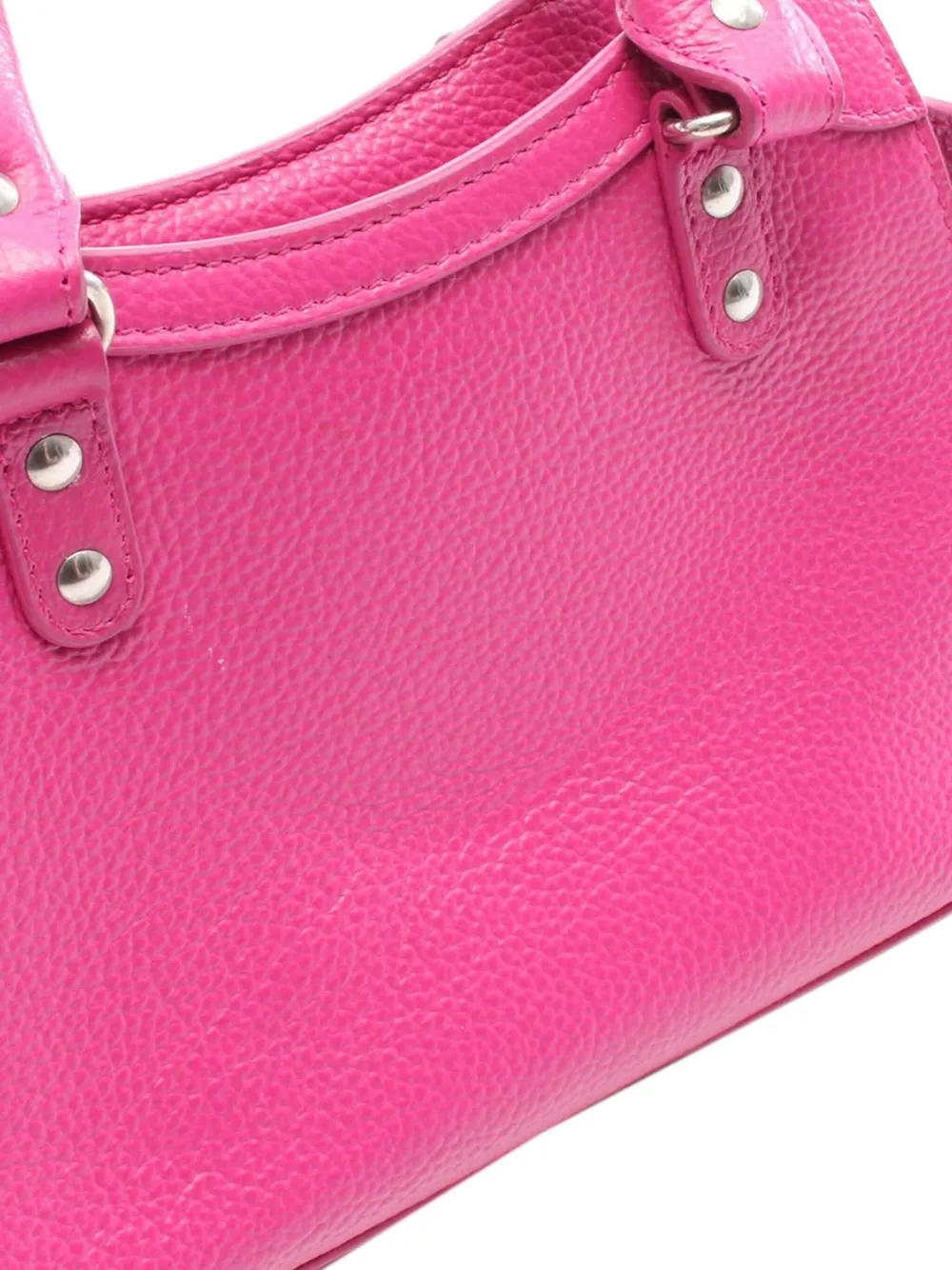 Pre-owned Balenciaga 2010-2025 Nano Grained Calfskin Neo Classic City Satchel In Pink