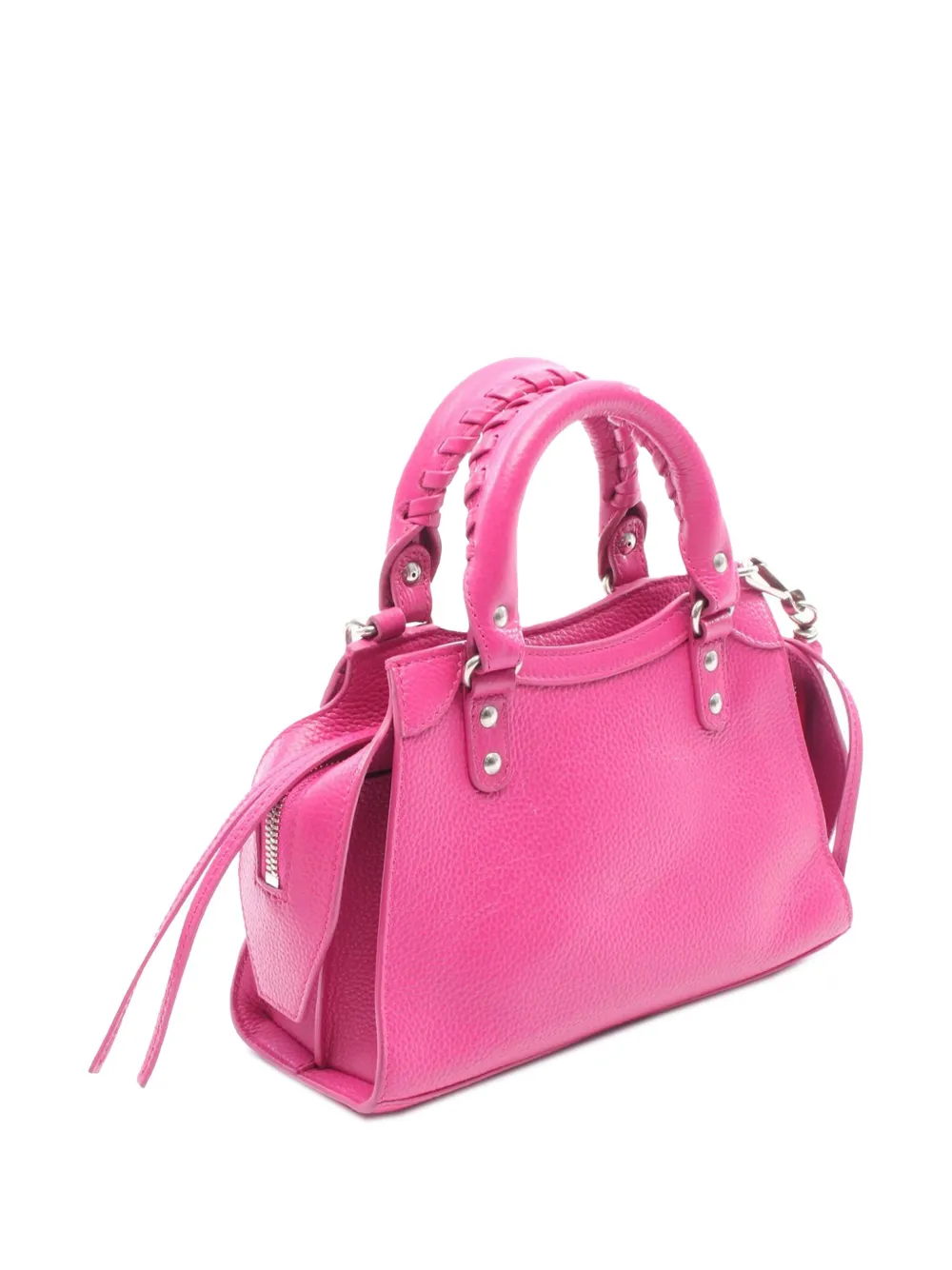 Pre-owned Balenciaga 2010-2025 Nano Grained Calfskin Neo Classic City Satchel In Pink