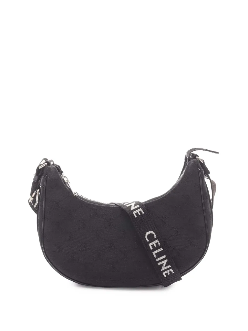 Celine Pre-Owned 2021-2025 mittelgroße Triomphe Canvas Ava Schultertasche | Schwarz | Image 1