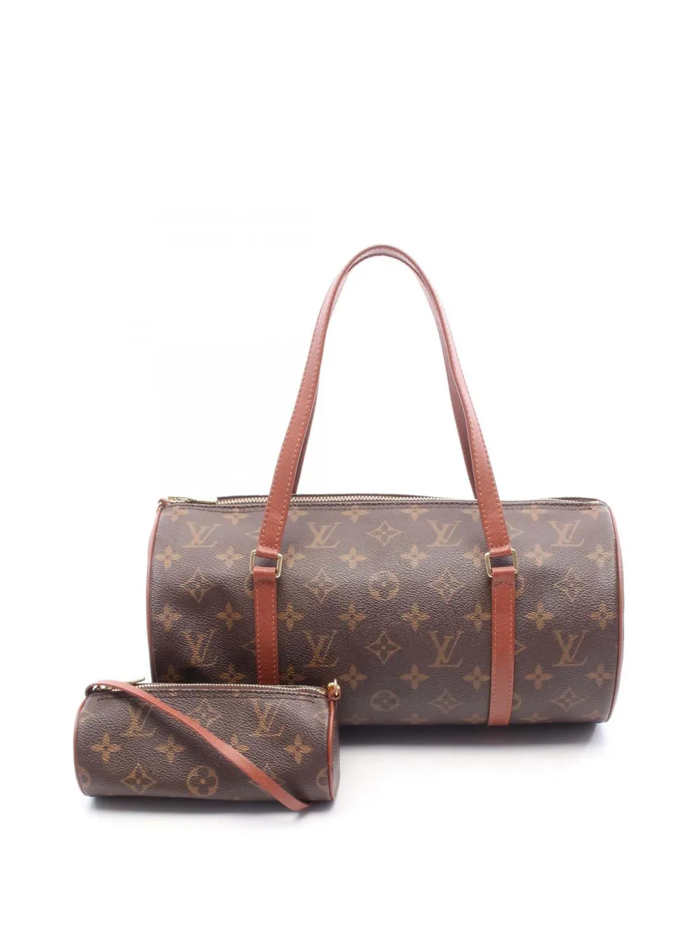 Pre-owned Louis Vuitton 2000 Monogram Papillon 30 Handbag In Brown