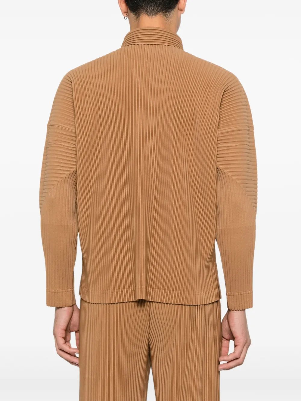 Homme Plissé Issey Miyake Plissé overhemd met knopen Bruin