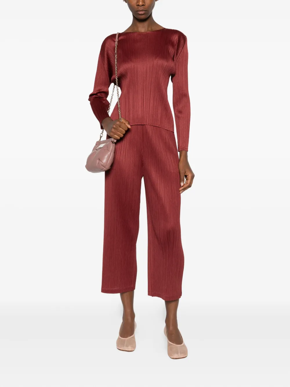 Pleats Please Issey Miyake pleated blouse - Bruin