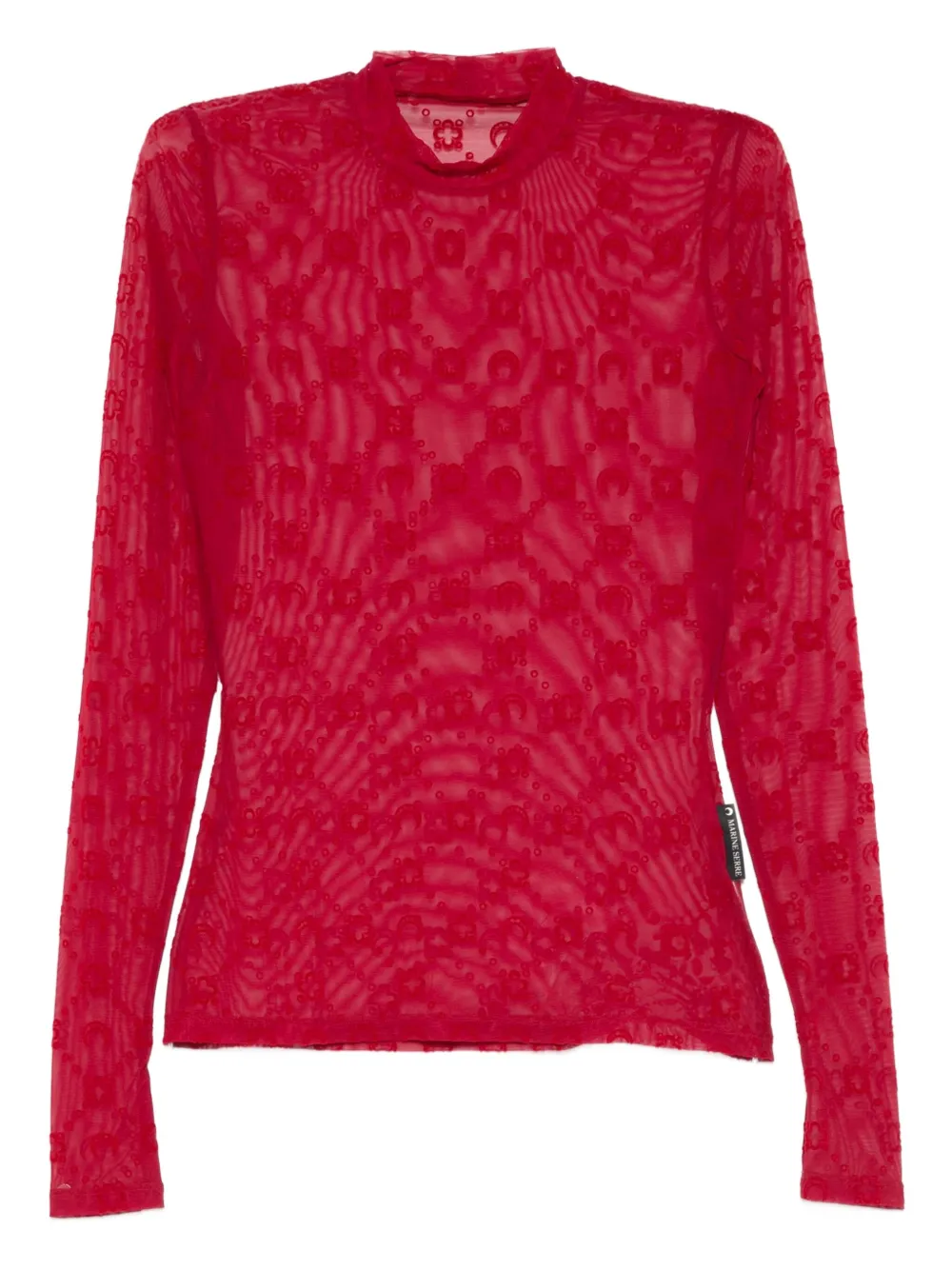 Marine Serre long-sleeve patterned top | Red | Image 1