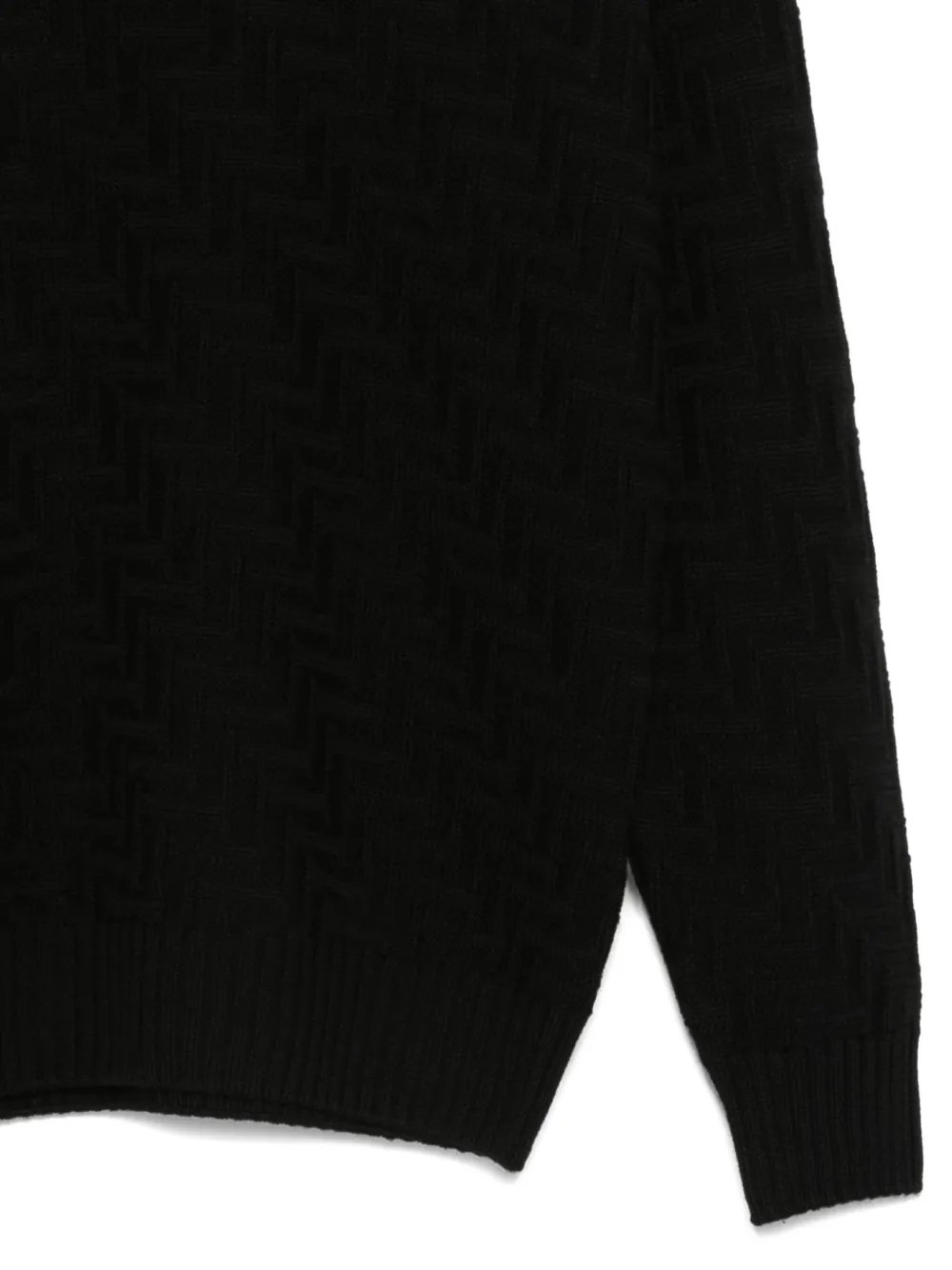 Low Brand Coltrui met textuur Zwart