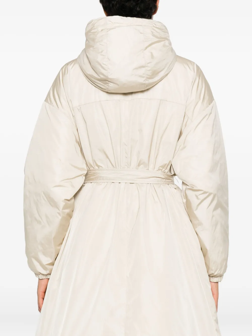 Add Hooded Belted Coat In Neutral