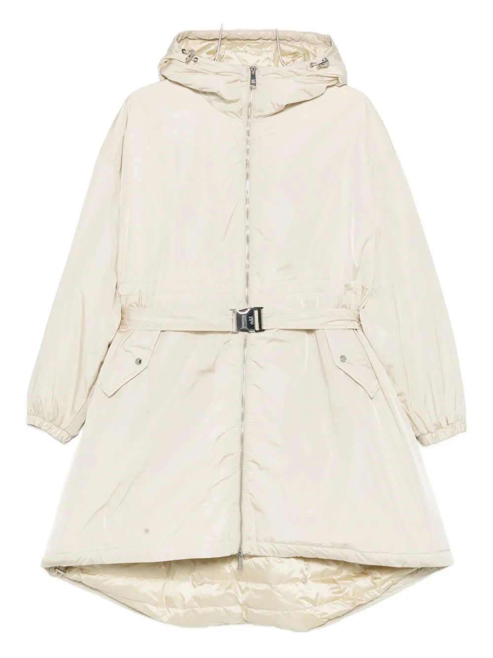 Add Hooded Belted Coat In Neutral