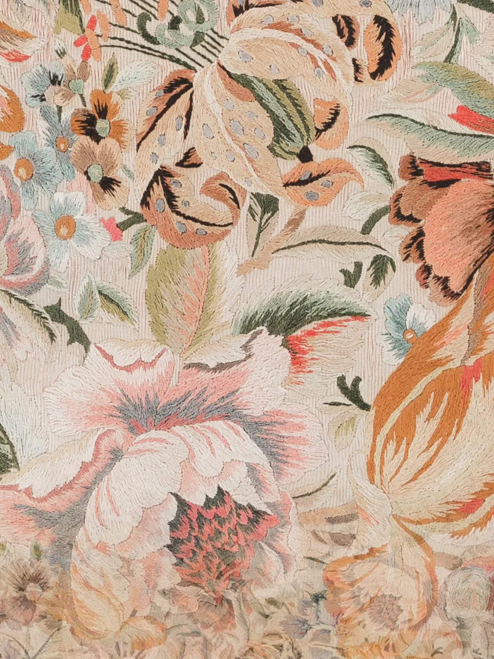 Pierre-Louis Mascia floral border scarf - Beige