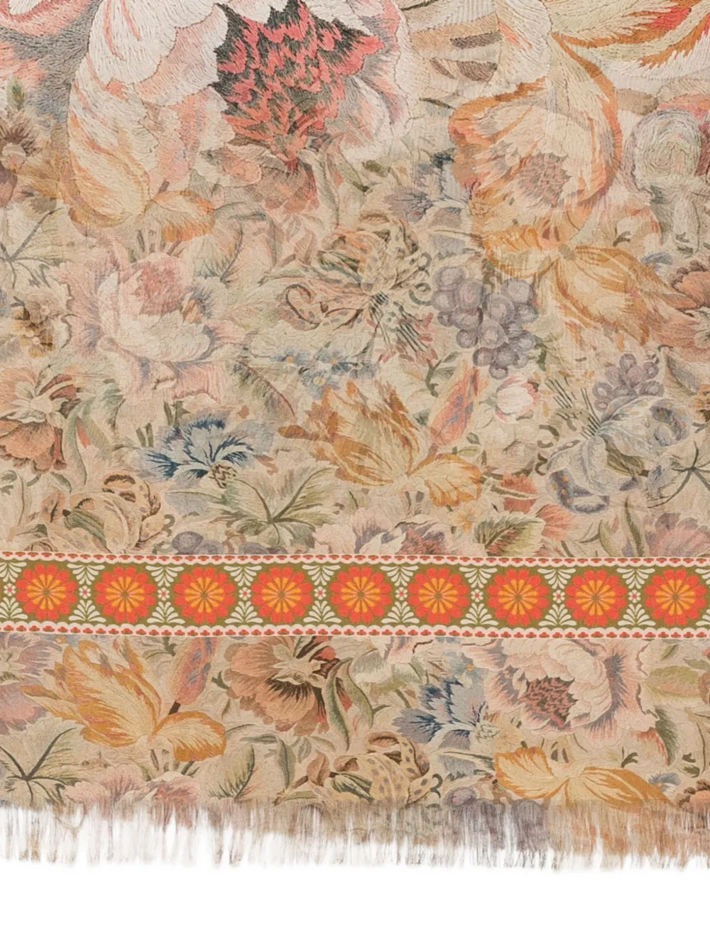 Pierre-Louis Mascia Sjaal met bloemenprint Beige