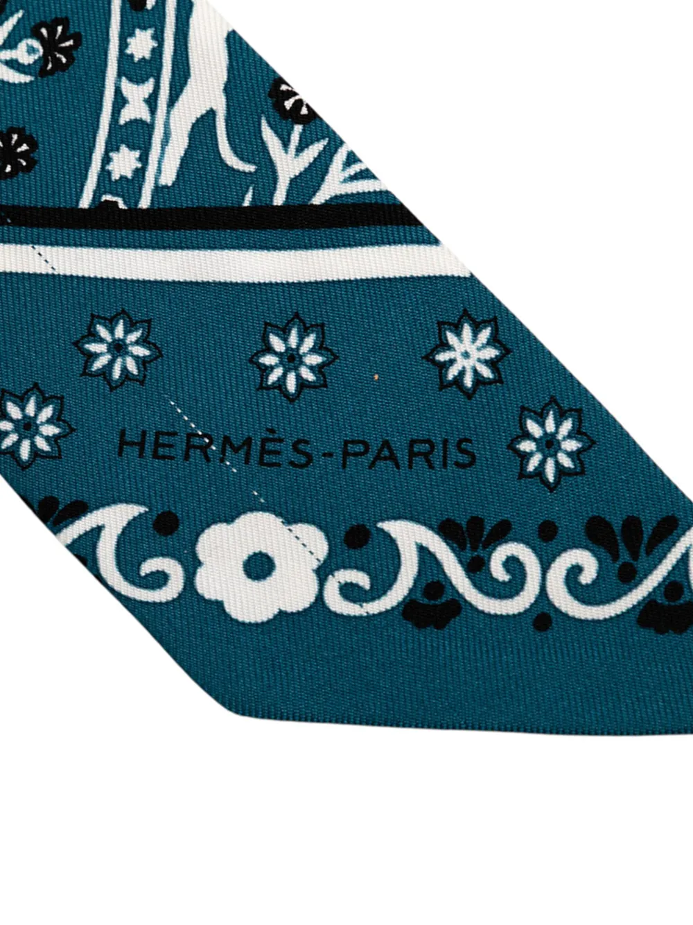Pre-owned Hermes 2000-2025 Peuple Du Vent Bandana Silk Twilly Scarf Scarves In Blue