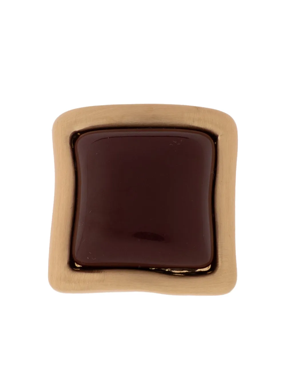 Cult Gaia Square Stud Earrings In Brown