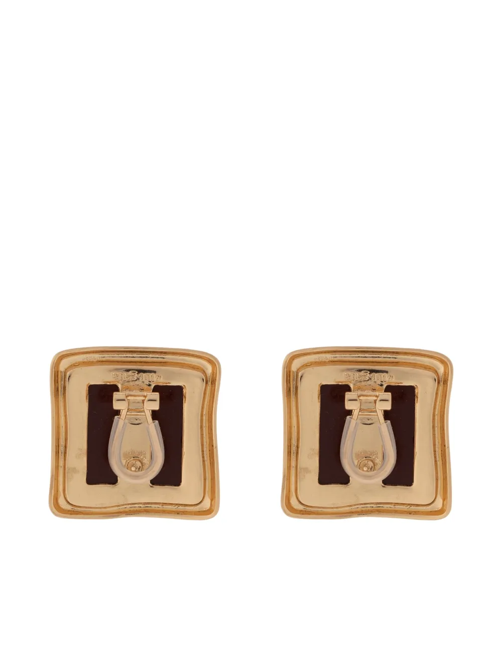 Cult Gaia Square Stud Earrings In Brown