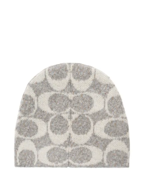 Coach Maxi signature logo-pattern beanies