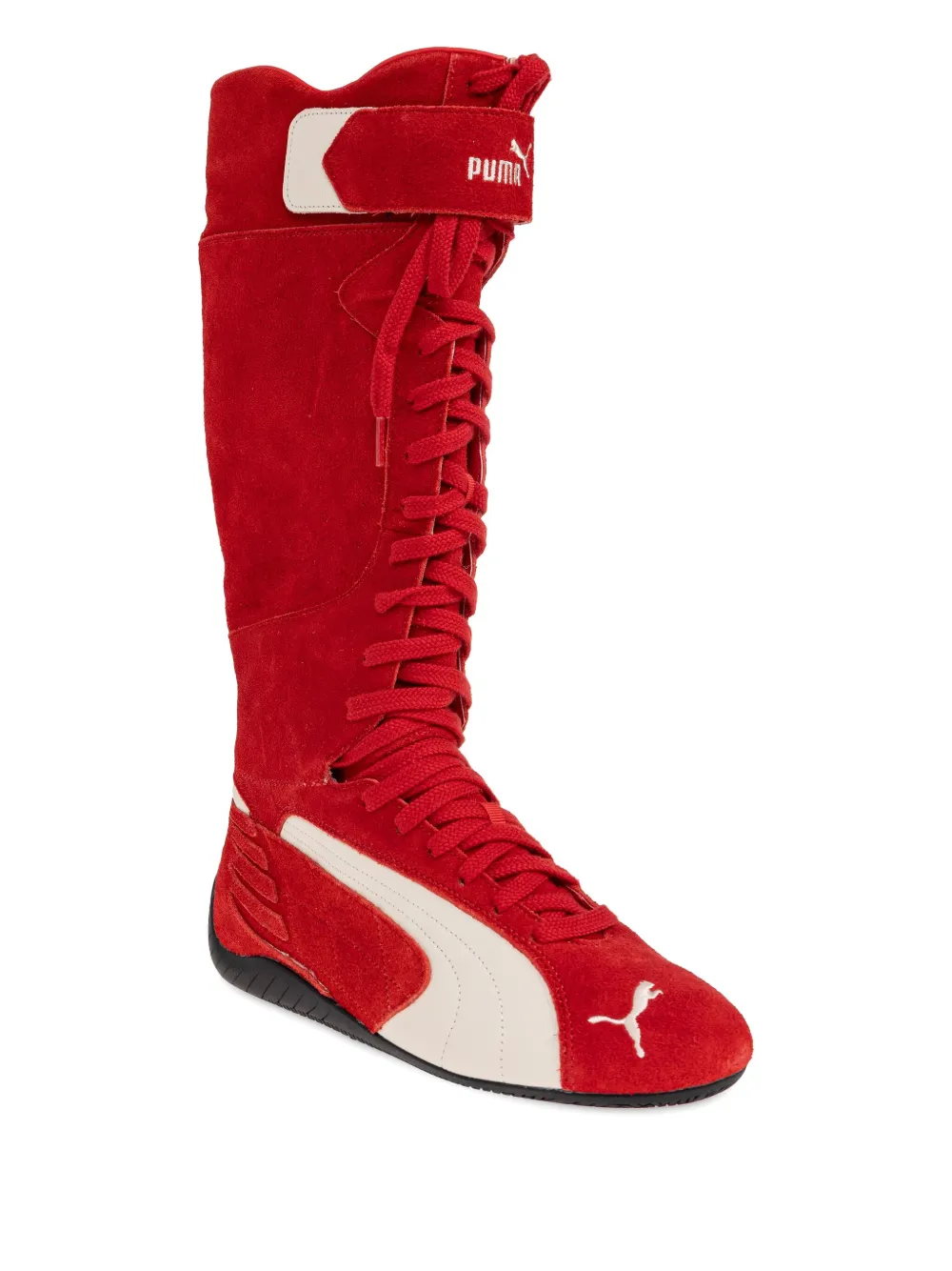 Puma Speedcat Lace-up Knee-high Boots In Red