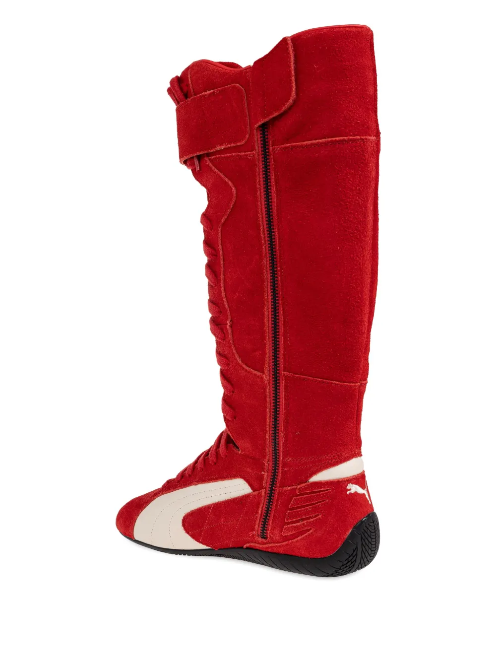Puma Speedcat Lace-up Knee-high Boots In Red
