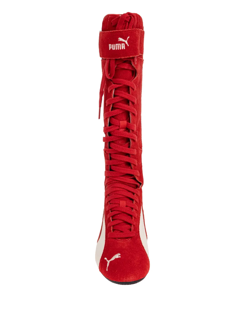 Puma Speedcat Lace-up Knee-high Boots In Red