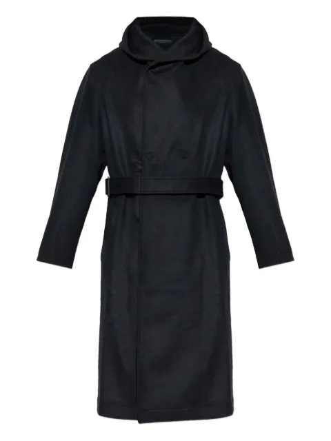 Yohji Yamamoto hooded belted wool coat