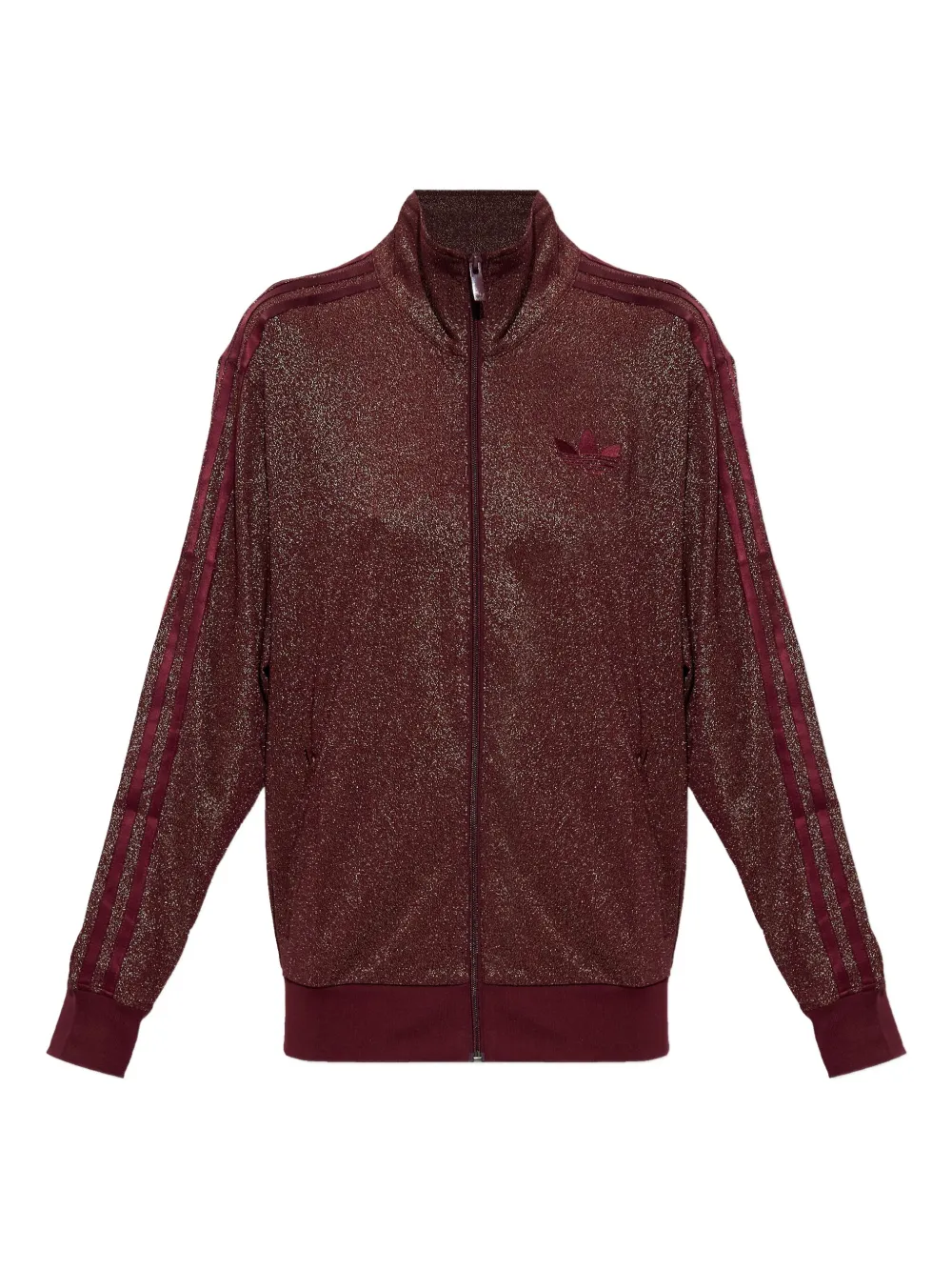 Adidas Originals Firebird Lurex Zip-up Sweatshirt In Burgundy
