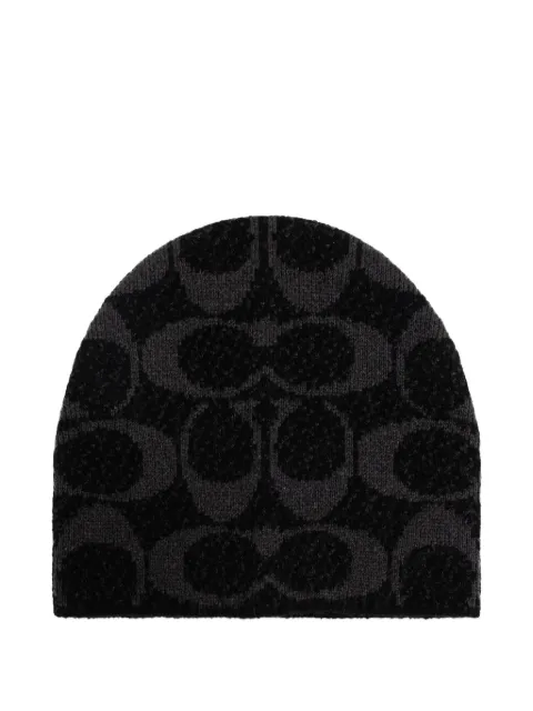 Coach logo-patterned beanie