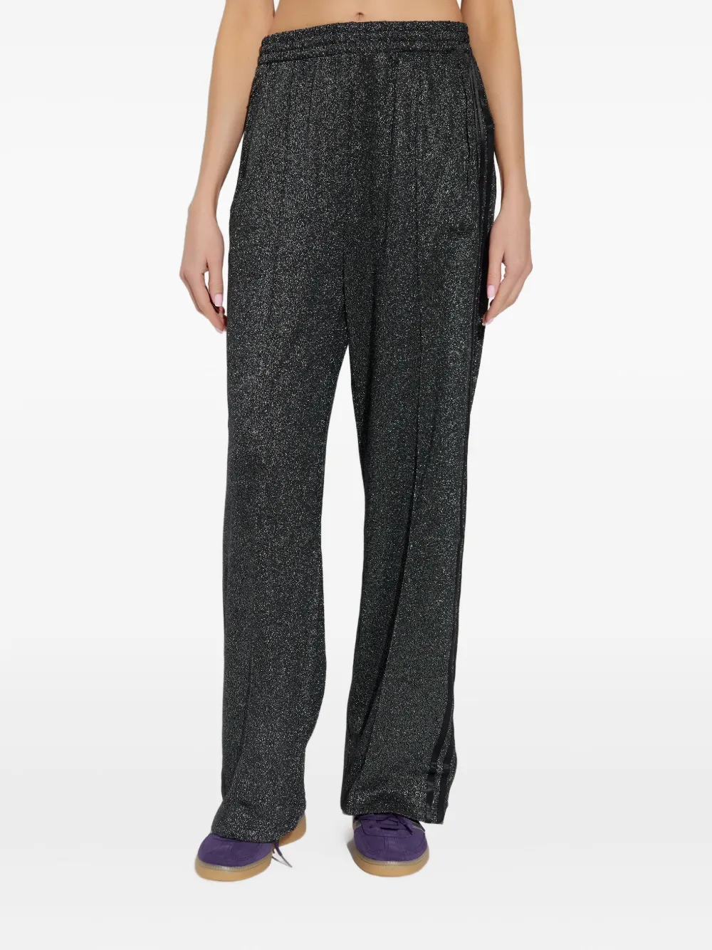 Adidas Originals Lurex® Firebird Track Pants In Black